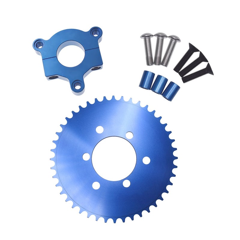 sthus CNC 44T Sprocket With 1.5" Adapter Fits 60cc 66cc 80cc Motorized Bicycle (Blue) - Image 1